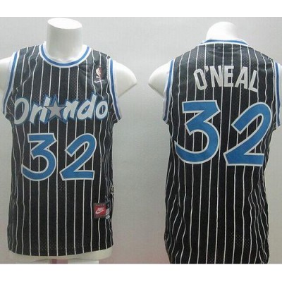 Nike Orlando Magic #32 Shaquille O'Neal Black Throwback Stitched NBA Jersey Men's